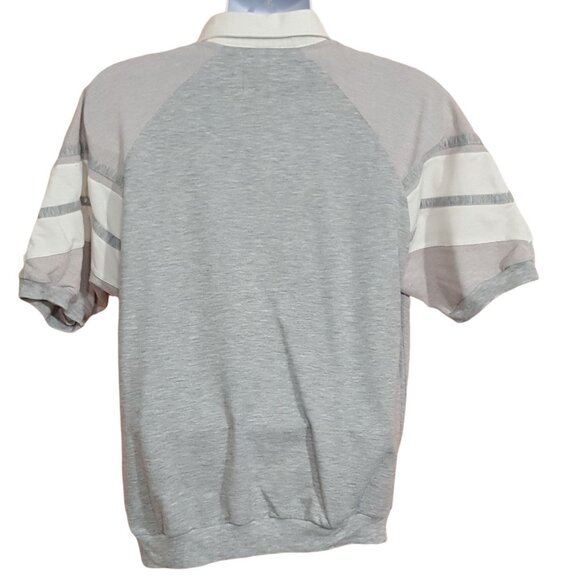 LD Sport Vintage Mens Short Sleeve Banded Polo Shirt Medium Gray - Picture 3 of 7